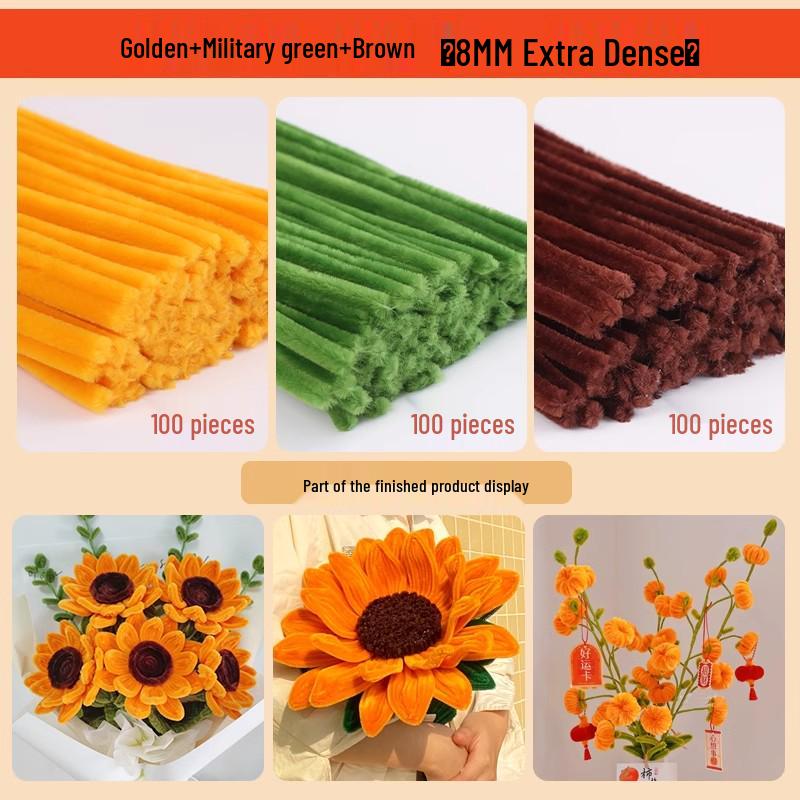 Pipe Cleaner Bouquet Kit: DIY Children's Weaving Material for Handmade Chenille Christmas Tree