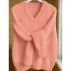Season V-neck fleece feeling warm feeling pullover sweater women