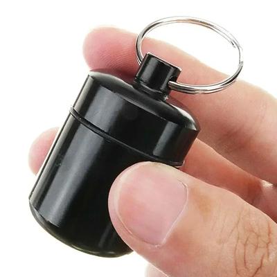 Wasserdichte Aluminium Pillendose Metallbehälter Schlüsselanhänger Reise Outdoor Notfall Erste Hilfe Set Sicherheit