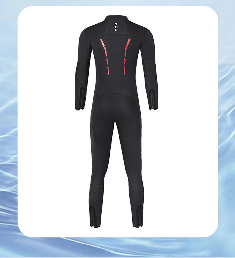 Costum de Neopren Gros de 5 mm pentru Bărbați, Mâneci Lungi și Pantaloni pentru Scufundări Adânci și Înot de Iarnă