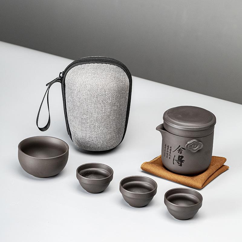 Portable Purple Sand Travel Kung Fu Tea Set Kuaike Teacup Tea Separation Male Cup Outdoor Company Activity Set