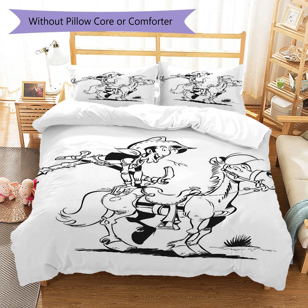 Lucky Luke Pride Bedding Quilt Set Quilt Cover Pillowcase Home Decoration Birthday Gift (1 * duvet cover + 2 * pillowcase, without core)