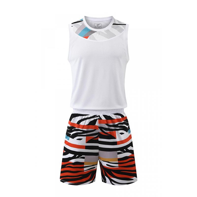 

Мужской летний тренировочный командный баскетбольный комплект 4XL белый