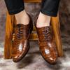 Retro Men's Leather Shoes Men's DesignCasual Fashion Pointed Dinner Dress Shoes Height Increasing Shoes Youth Party Dance
