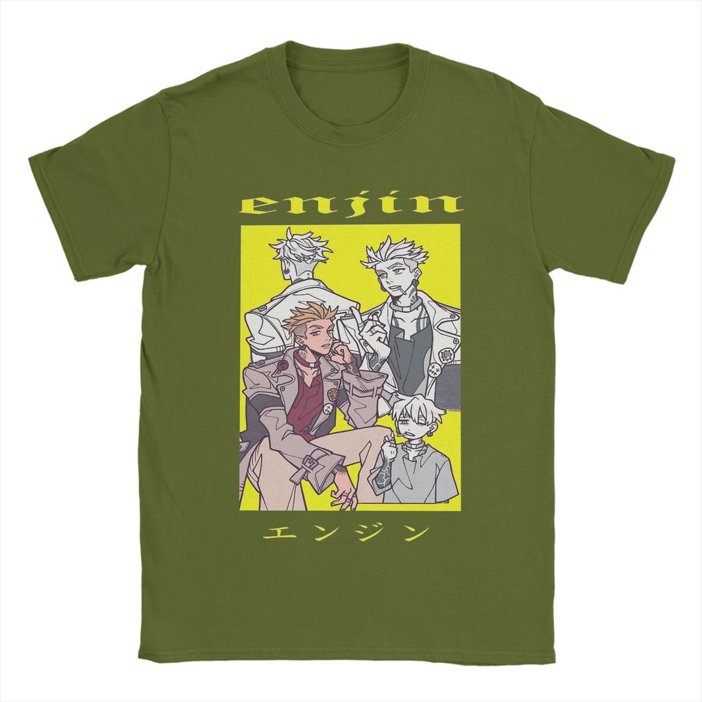 Men Enjin Gachiakuta Anime T Shirts 100% Cotton Tops Humor Short Sleeve Round Neck Tees Birthday Gift T-Shirts