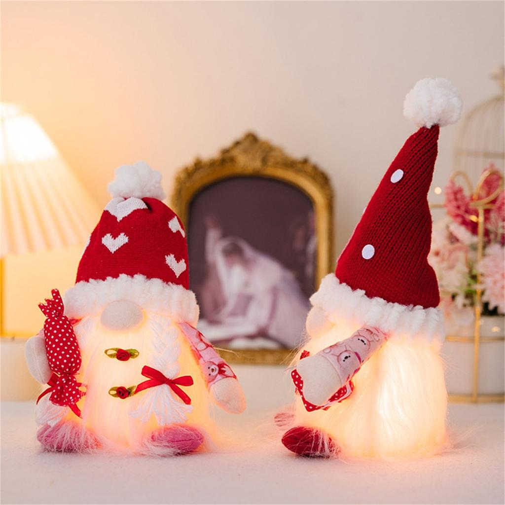 Valentine's Day Glowing Doll Home Decoration Gift Hand-held Candy Gift Knitted Glowing Doll
