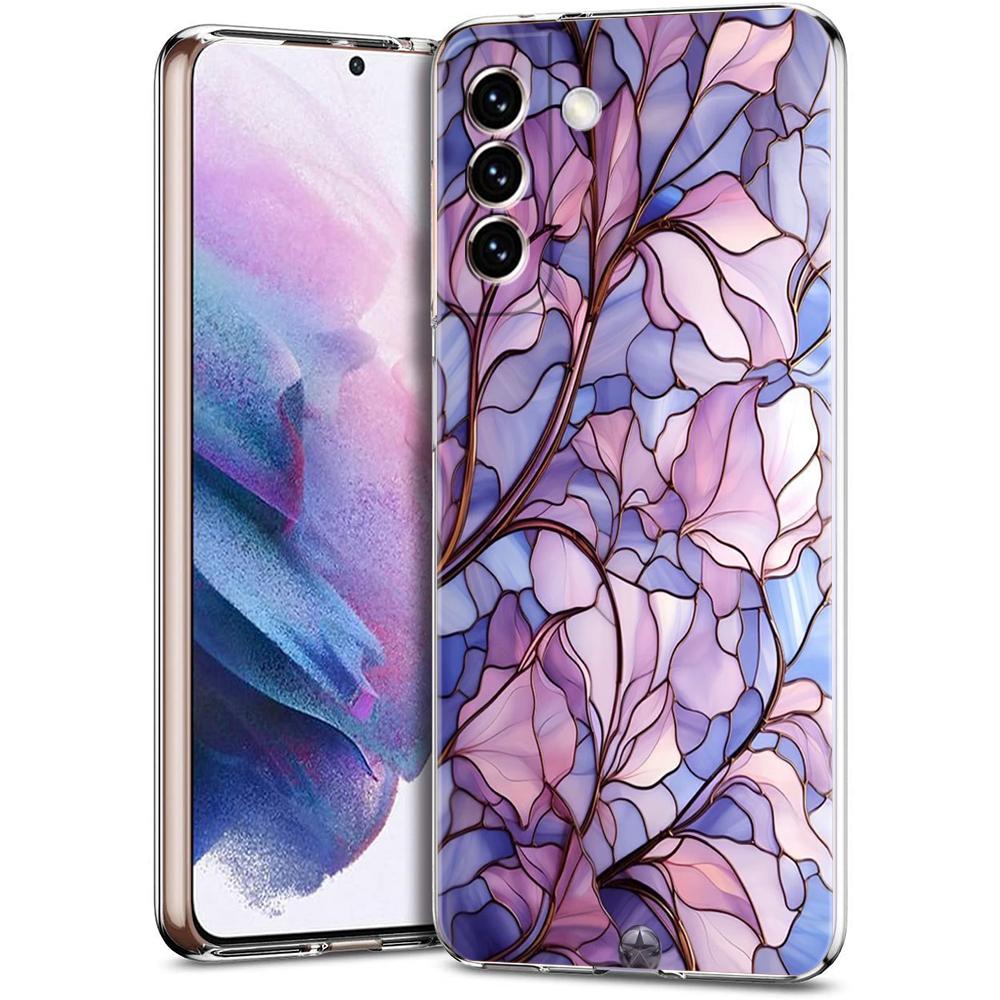 Transparent Phone Case Cover for Samsung Galaxy S25 S24 S23 S22 S20 S21 FE Ultra S24 S23 S10 S10E Plus 5G Fashion Flower Pattern