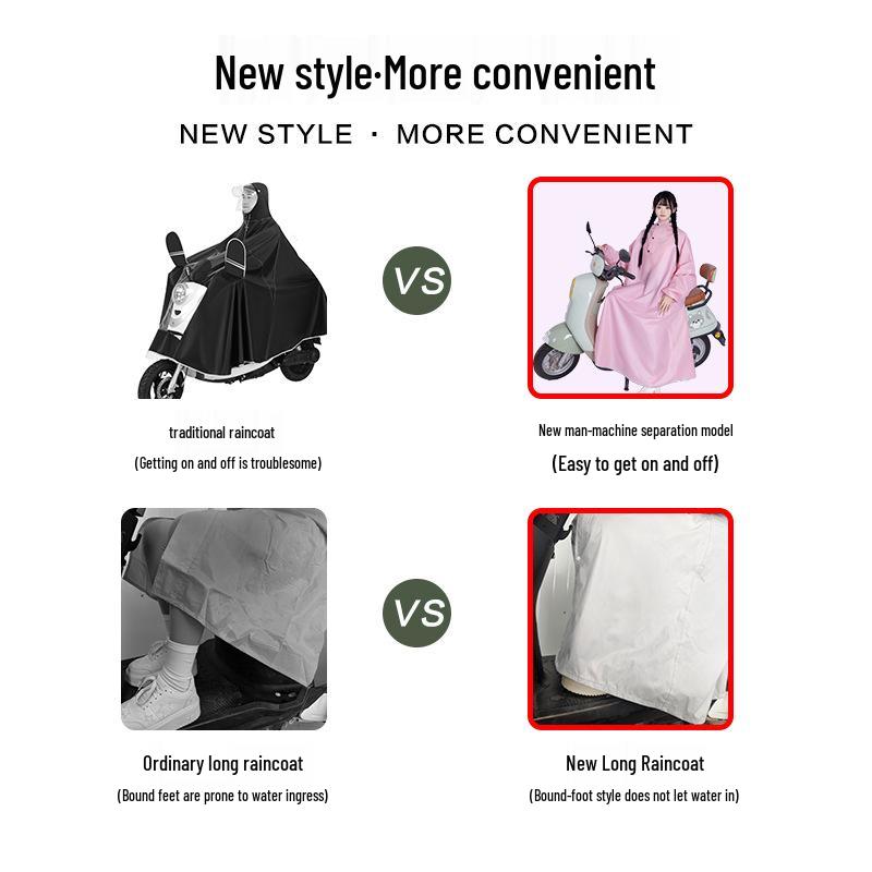 Men's Thickened Long Rainproof Poncho for Heavy Rain - Full-Body One-Piece Outerwear