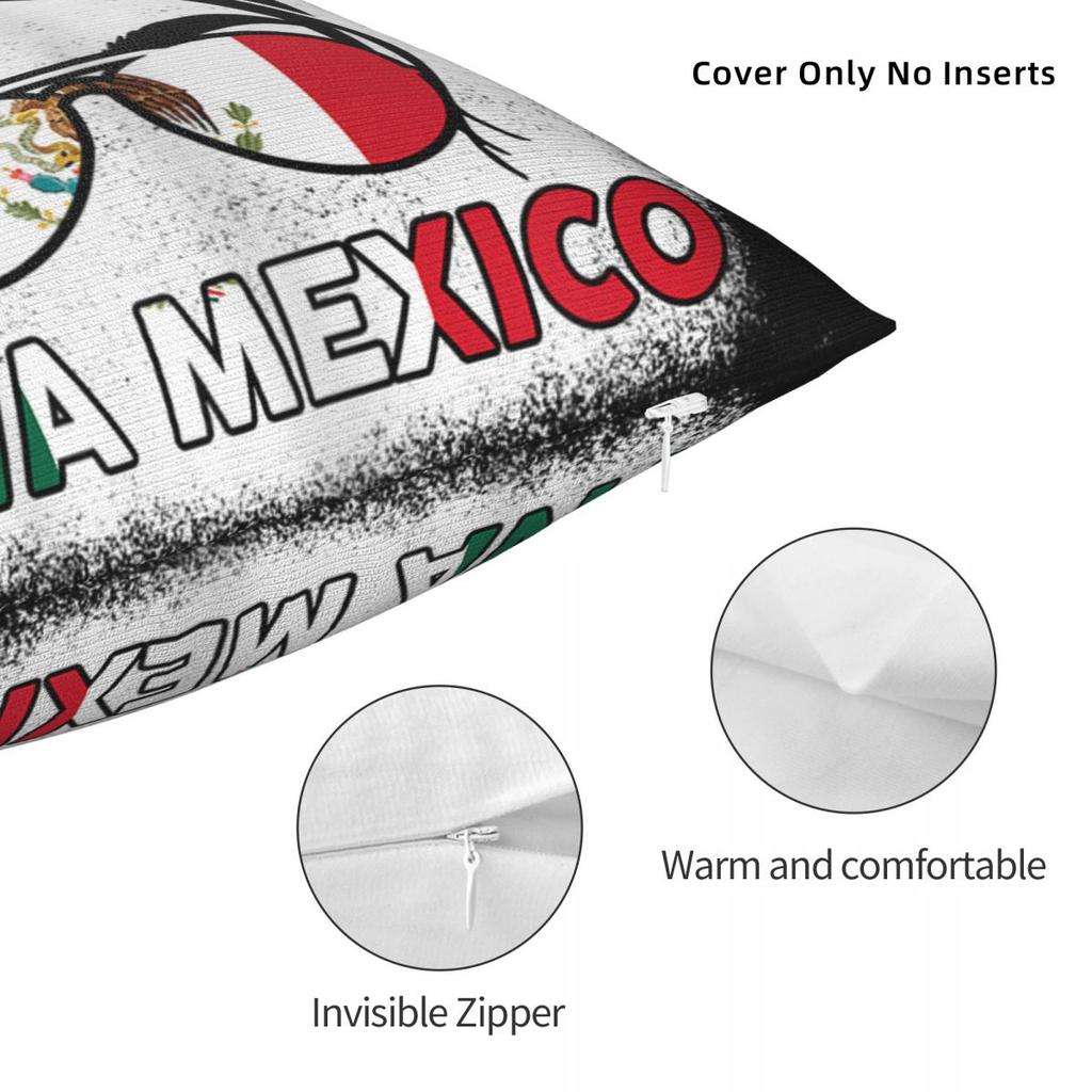 Viva Mexico Mexikanische Flagge Kissenbezug Unabhängigkeitstag Kissenhülle Kissenbezug Grafische Kissenbezüge für Sofa Auto Heimdekoration