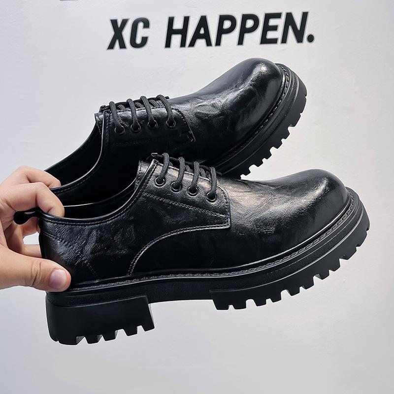 British style fashion business black small leather shoes ins style men's Japanese style retro student big head shoes trend 66223-A
