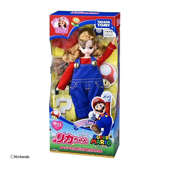 TAKARA TOMY Licca-chan Doll LD-33 Super Mario Daisuki Licca-chan Dress-up Pretend Play Toy Ages 3 an