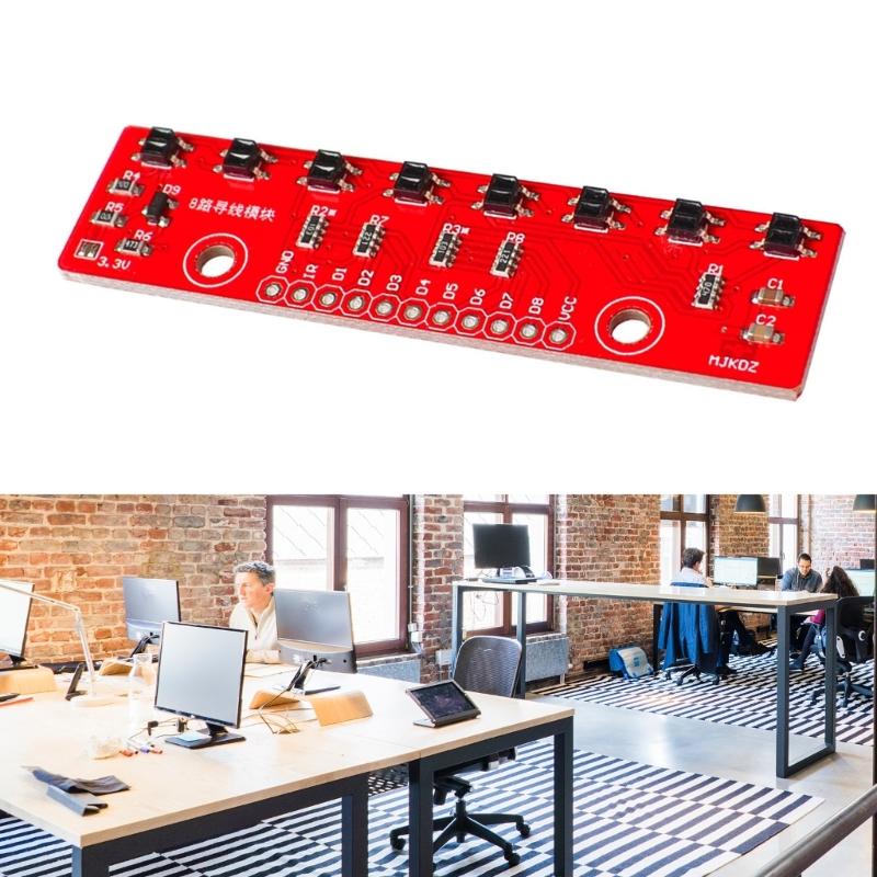 Modul senzor de urmărire în infraroșu IR cu 8 canale pentru linie de barieră Modul senzor de urmărire Placă de detectare DIY pentru mașină inteligentă Arduino
