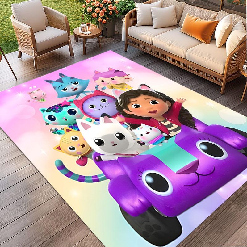 Gabby's Dollhouse Print Rug, Washable Floor Carpet, For Entryway Dorm Laundry Room Office Study, Home Decor Birthday Christmas Gift