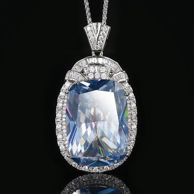 Jewelry Copper Bottom Gold-Plated Simulation Color Treasure Temperament Pendant Necklace Main Stone 20 * 28