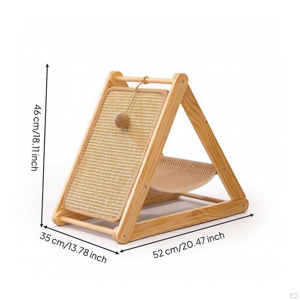 Cozy Sloped Cat Scratcher | Triangular, with Hammock, for Living Rooms