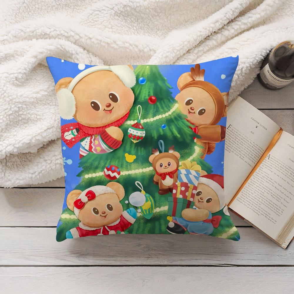Cartoon Kawaii Butter Bear Pillow Case Home Decoration Cushion Cover Suitable For Bedroom Car Office Sofa