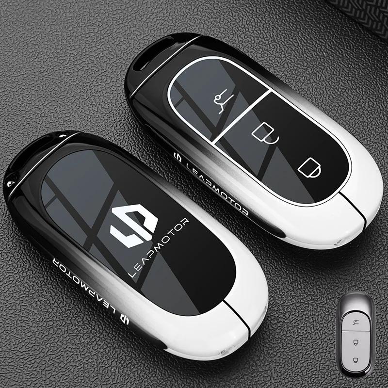 Car Zinc Alloy TPU NFC Card Key Cases Holder Cover Chain For Leapmotor C16 C11 C10 C01 B10 T03 S01 Smart Key Car Accessories
