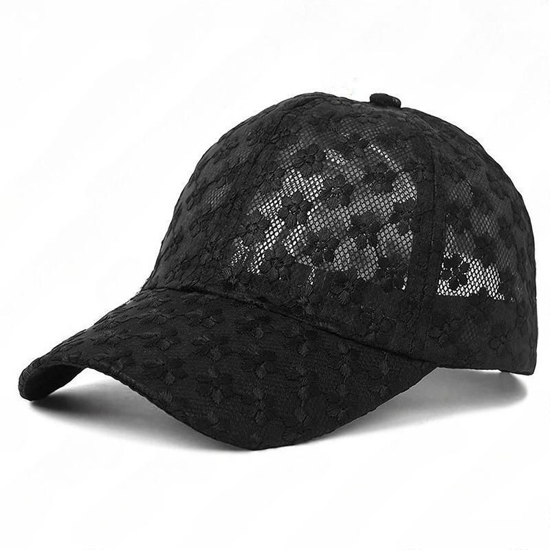 

Summer Fashion Women S Lightweight Office Lady Lace Baseball Cap With Embroidered Flowers And Mesh Ventilation Sun Hat