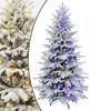 5-Foot Pre-lit Flocked Artificial Christmas Tree with Multi-color Lights and Mixed PVC/PE Tips