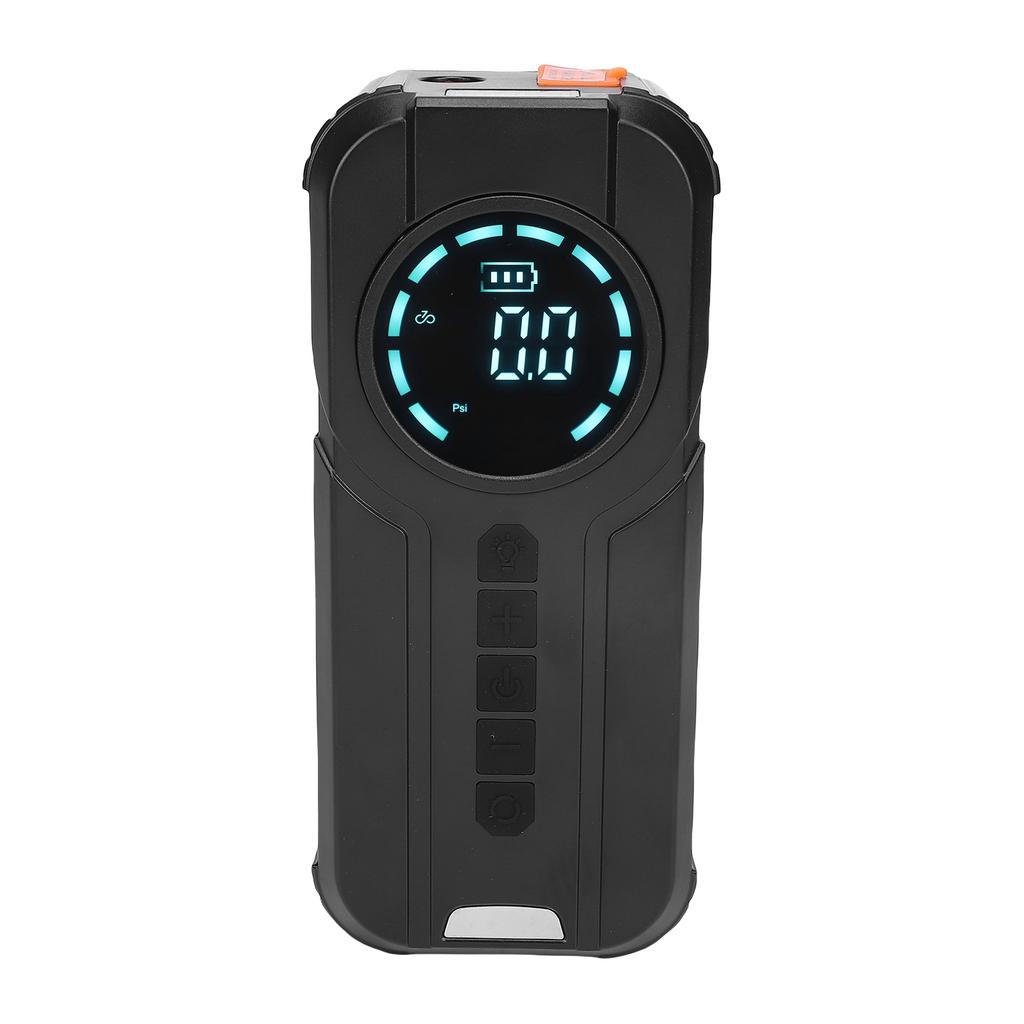 Car Jump Starter Portable Air Compressor 10000mAh with Pressure Display Emergency Lighting Cordless Tire Inflator for