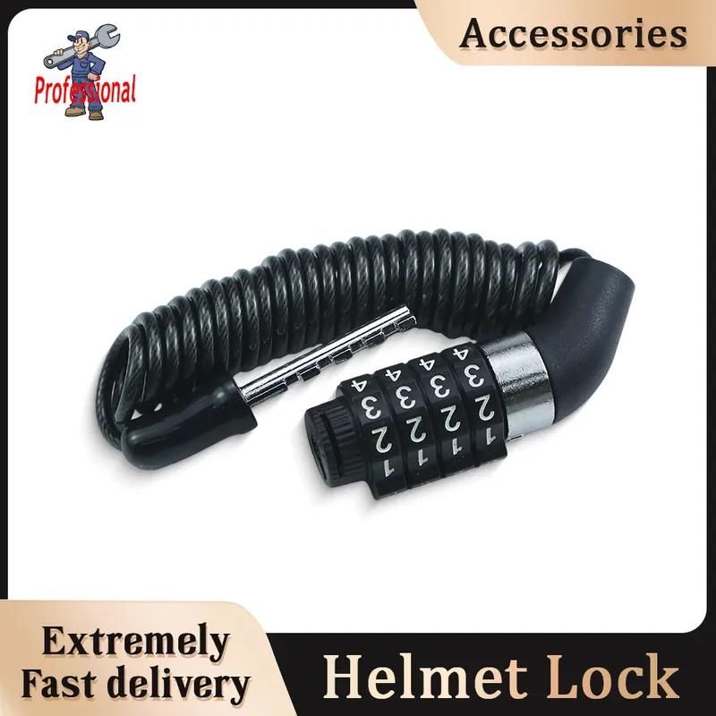 Combination Steel cable Helmet lock, Silver Small Hole Waterproof and anti-theft Motorcycle/Mountain bike portable.