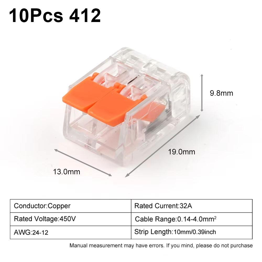 10Pcs Push-in Quick Terminal Block 2/3/4/5 Pins Wire Connector Terminals Electrical Wire Connector