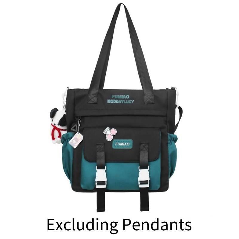 

Large Capacity Cute Primary School Girls Shoulder Bag Light Blue Soft Nylon