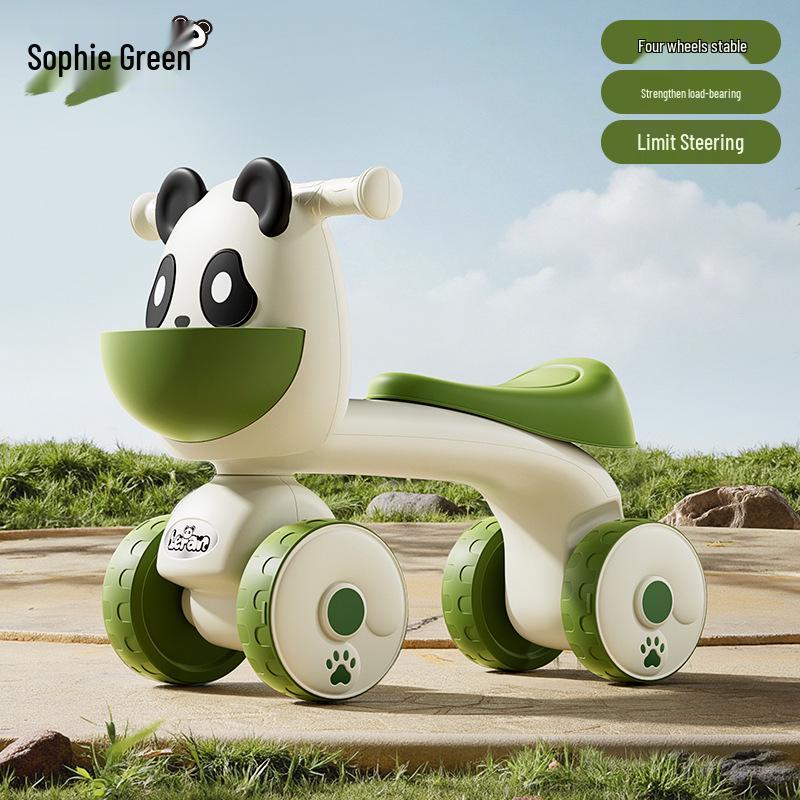 Toddler Four-Wheel Balance Bike with Lights & Music (1-3 Years)