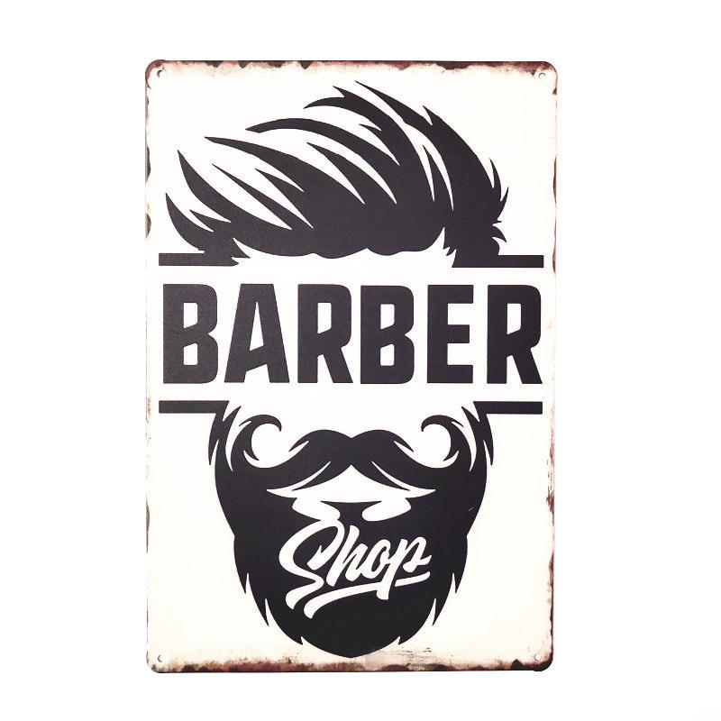 Haircut & Shave Retro Metal Plates Pub DecorationAdvertising Barbershop Wall Stickers Top Hairstyle Art Plaque Home Decor