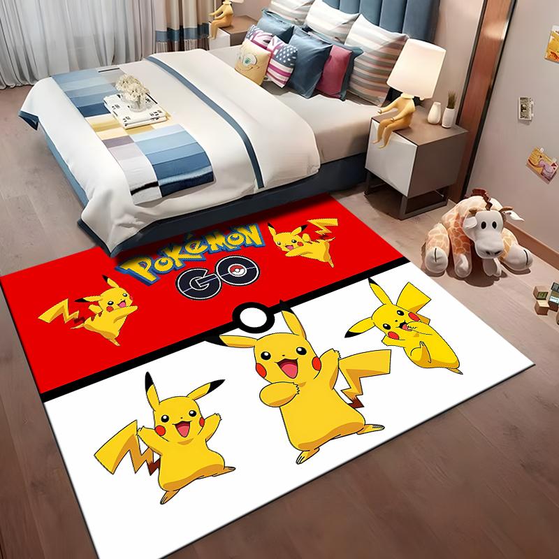 3D Pokemen-Pikachu Carpet Yoga Living Room Decor Children's Crawling Mat Doormat Living Room Rug Gifts for Family Kids Potdemiel
