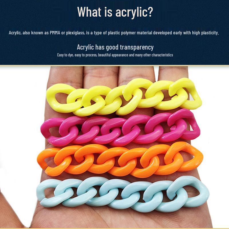 Akrylový 14x19mm Řetízek na pouzdro na brýle, masku a telefon pro DIY letní šperky