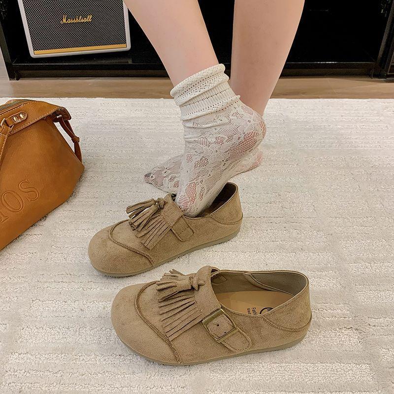 Boken Doudou shoes women's new summer with skirt soft-soled retro flat-soled single shoes