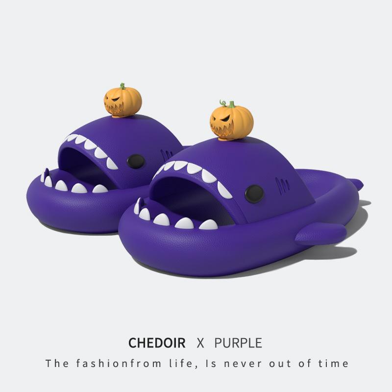 2024 Summer Adult Shark Couple Slippers for Men&Women Beach Shoes Indoor Cartoon EVA Shoes Bathroom Flat Shoes Non-Slip Sandals