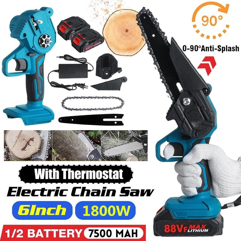 New 6inches Cordless Straw Saw Pruning ChainSaw Garden Tree Logging Trimming Power Tools Compatible 18V Battery