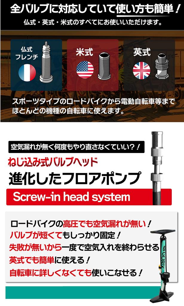 with all GORIX Bicycle Pump with Gauge with and British [Compatible valves] [Compatible American, French, Valves] (Matte Black) GX-33P
