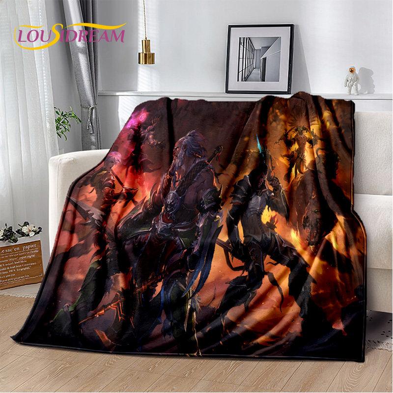 Koc 3D Diablo Gra Gamer Kreskówka Miękki Pluszowy, Koc Flanelowy Koc Narzuta na Salon Sypialnię Łóżko Sofa Piknik Okrycie Dzieci