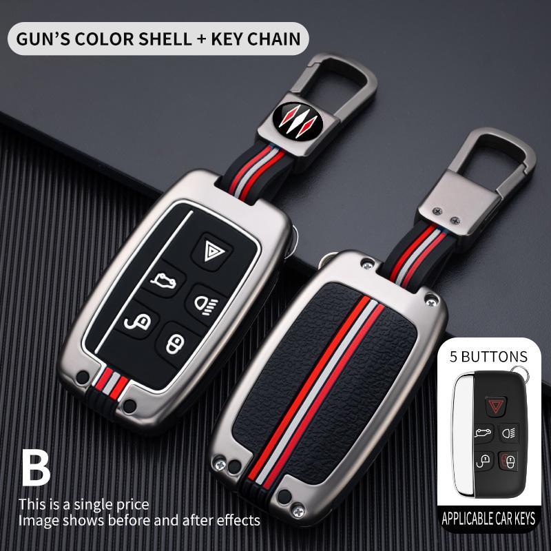 5 Bottons Metal Car Key Cover Case Shell for Land Rover Evoque Discovery 4 Evoque for Jaguar F-Pace F-Type XE XF XJ Freelander