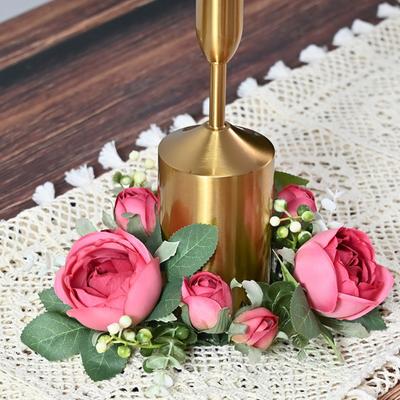 2 pezzi di anelli per candele di San Valentino, ghirlande di fiori artificiali, centrotavola, decorazione per matrimoni, casa e fattoria