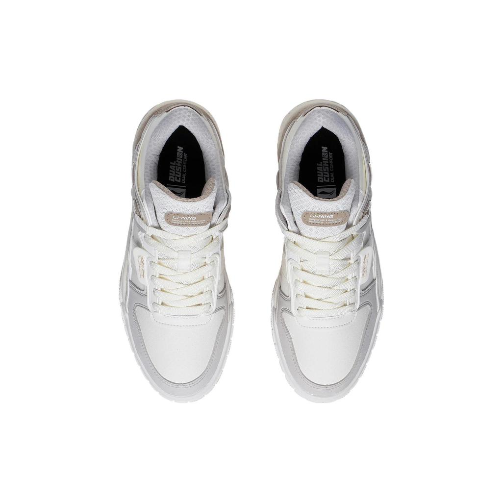 Li Ning Morning Glow Low top Skateboard Shoes Women's White Gray AGCS354-1