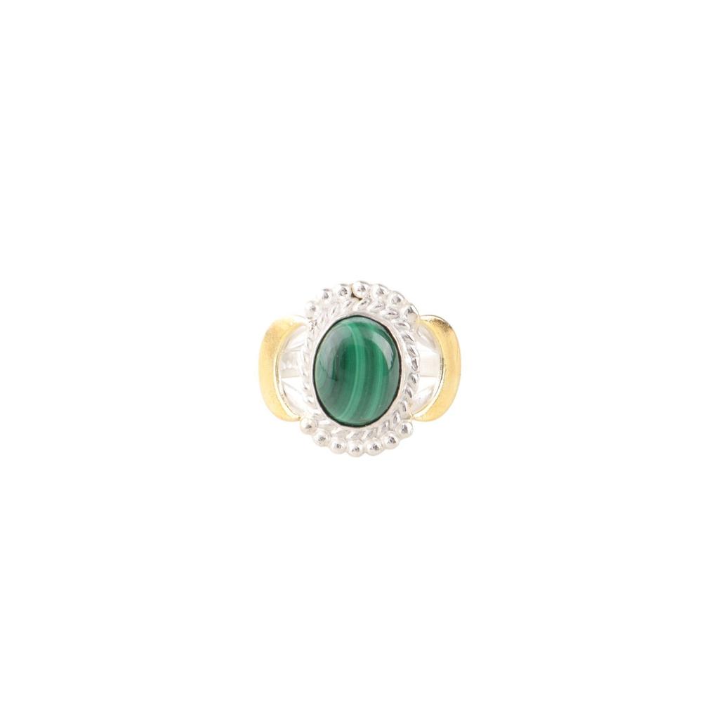 Natural Malachite Gemstone 925 Stamped Silver Handmade Ring Fashionable Jewelry RR-61-40