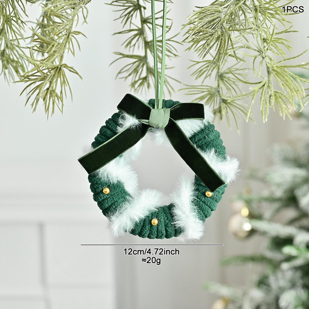 Plush Bell Bow Garland Hanging Decoration for Christmas Home Decoration Car Interior Gift Festive Atmosphere Props