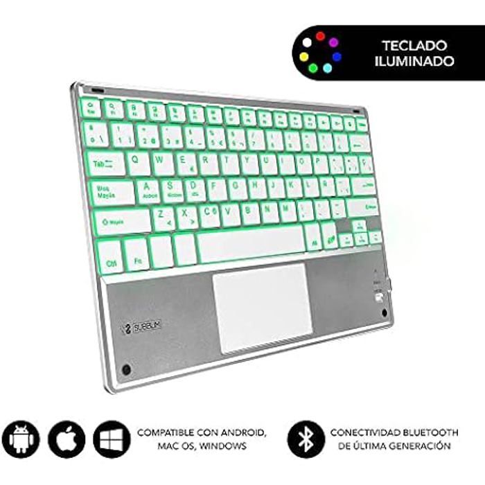 Clavier Sans Fil Bluetooth - SUBBLIM - SMBT50 - Argent - Fonction De Raccourcis Clavier - Compact