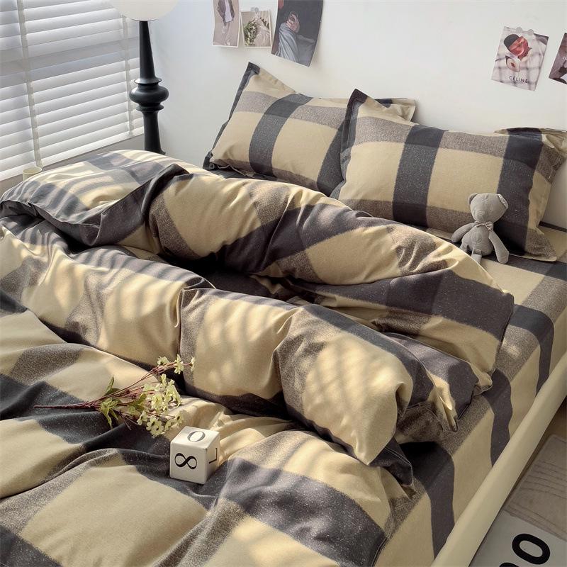 Class A Mother & Baby Fresh Style 4-Piece Brushed Skin-Friendly Washed Cotton Bedding Set