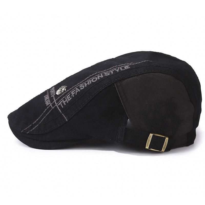 Beret Men's Spring Summer Skull Rivet Cap Women's British Vintage Sunscreen Hat