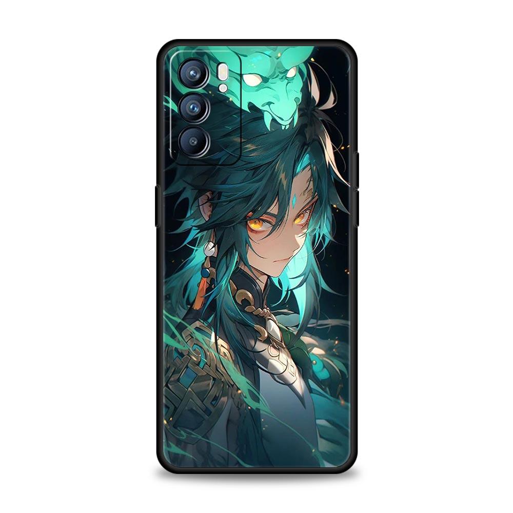 Case For Oppo A54 A53 A52 A9 A15 A95 A17 A16 A76 A74 A57 Find X6 X5 Reno8 Reno7 Reno6 Pro 5G Cover Genshin Impact Dragon Genshin