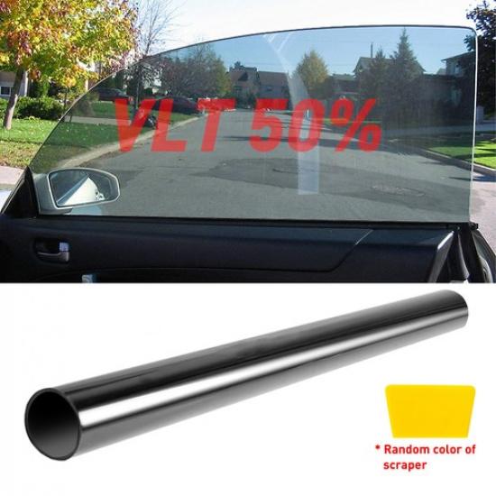 Uncut Roll Window Tint Film 50% VLT 20" x 10ft Anti-UV Heat Block Reflective