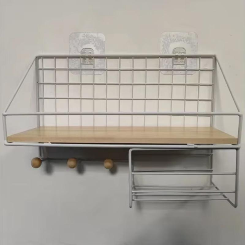 1Pc Bathroom Storage Rack Household Bathroom Wall Mounted Storage And Tidying Washbasin Large Size Non Perforated Storage Rack