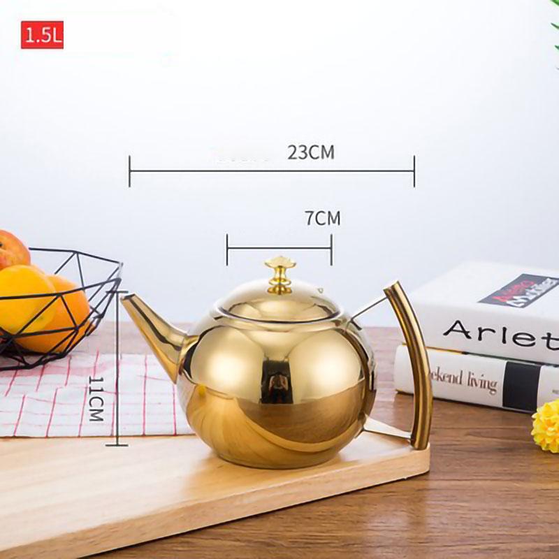 Thickened Stainless Steel Teapot with Strainer Ideal for Home Brewing Flower Tea Suitable for Induction Cooker for Cozy Teas