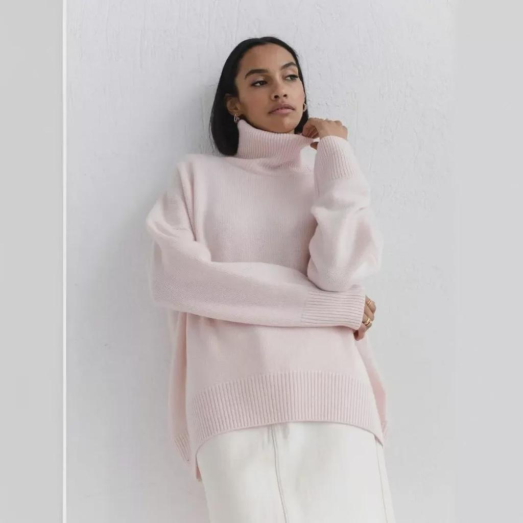 Women's European & American Loose Half-High Collar Sweater