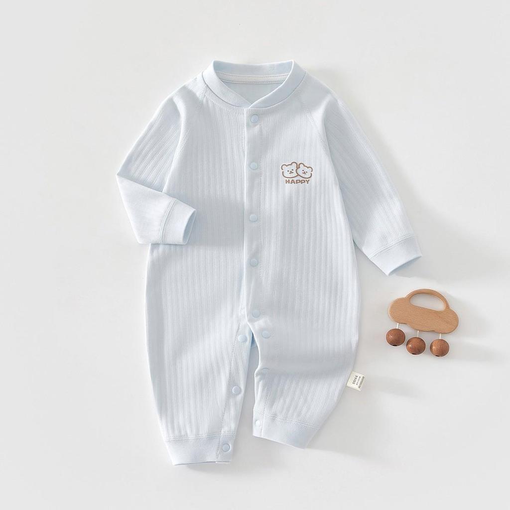 Autumn/Winter Pure Cotton Baby Romper – Long Sleeve Boneless Newborn Onesie for Spring